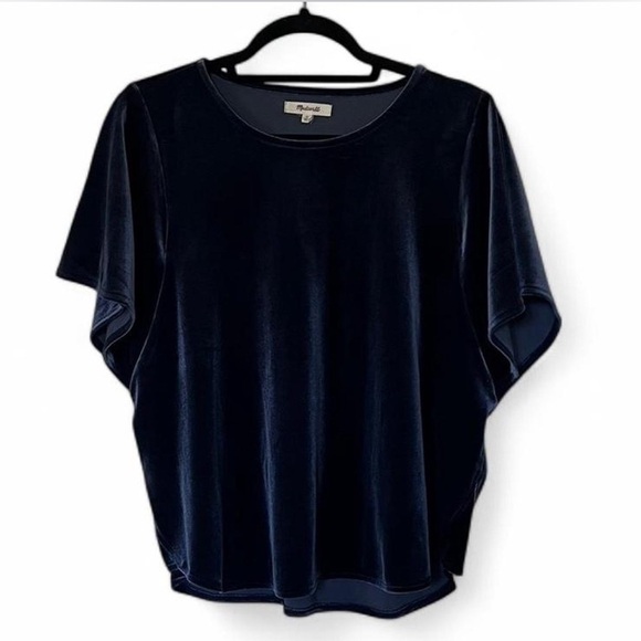 Madewell Tops - Madewell Navy Blue Velvet Women's Top